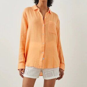 RAILS Ellis Button-front Shirt Womens XL Cotton Gauze Long Sleeve Lightweight